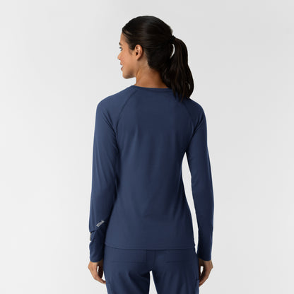 Layers 2139 Women's Watch Window Long Sleeve Underscrub Top Navy