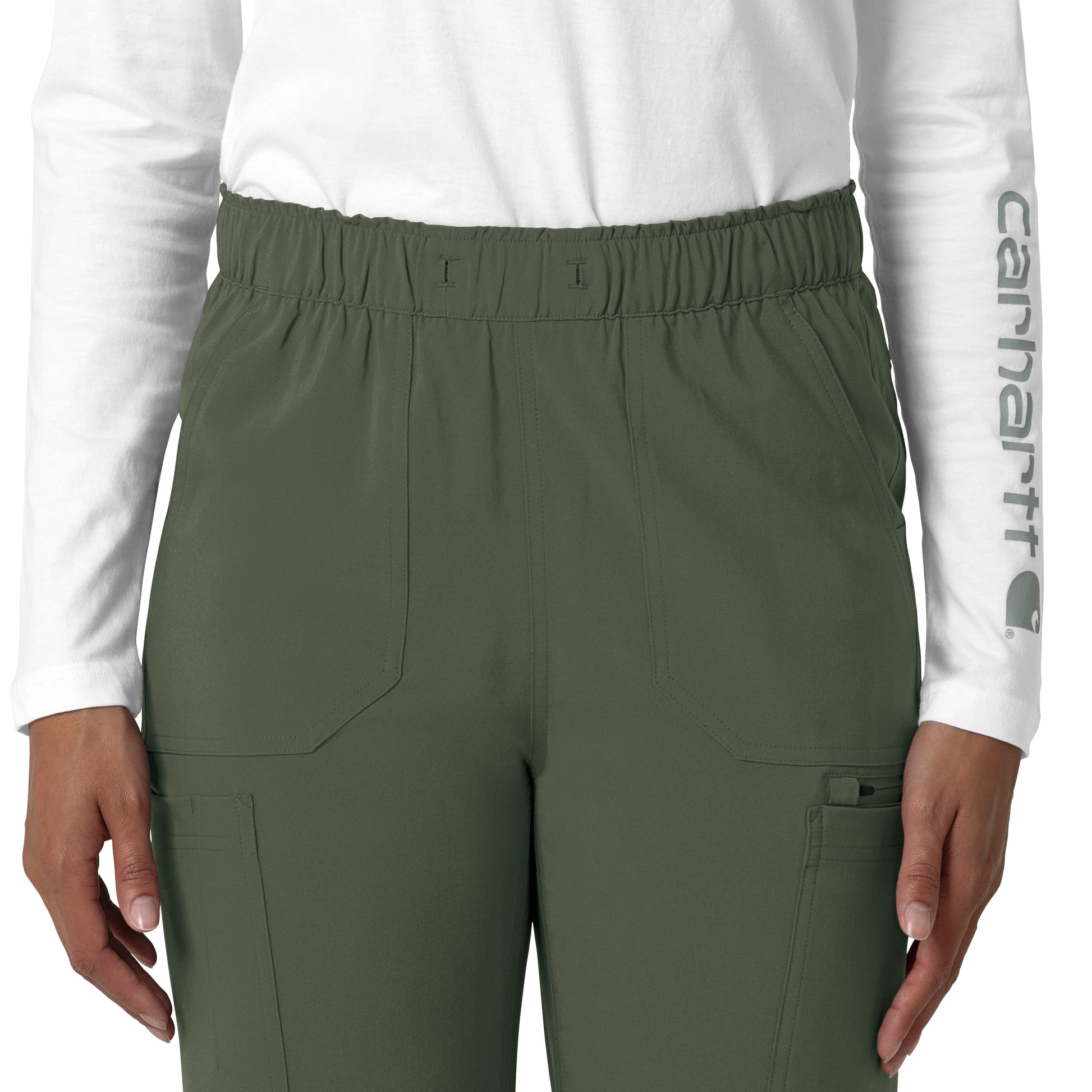 Force Cross-Flex C53210 Women's Straight Leg Cargo Scrub Pants Olive