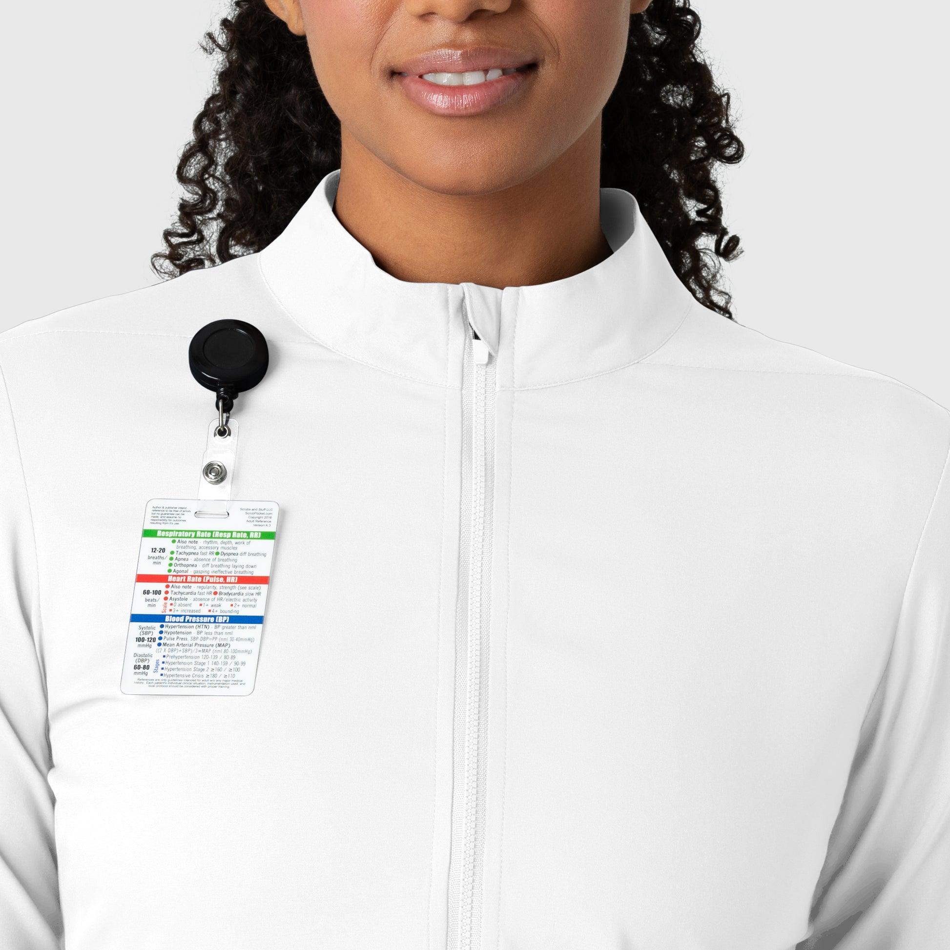 Boundless 8151 Warm Up Scrub Jacket White Model Image Left Side | Wink