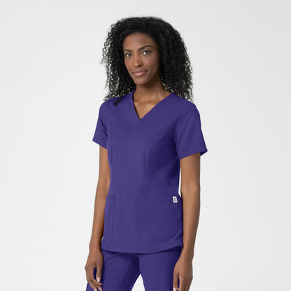 Thrive 6122 Fitted 3-Pocket V-Neck Scrub Top Grape Model Image Right Side | Wink