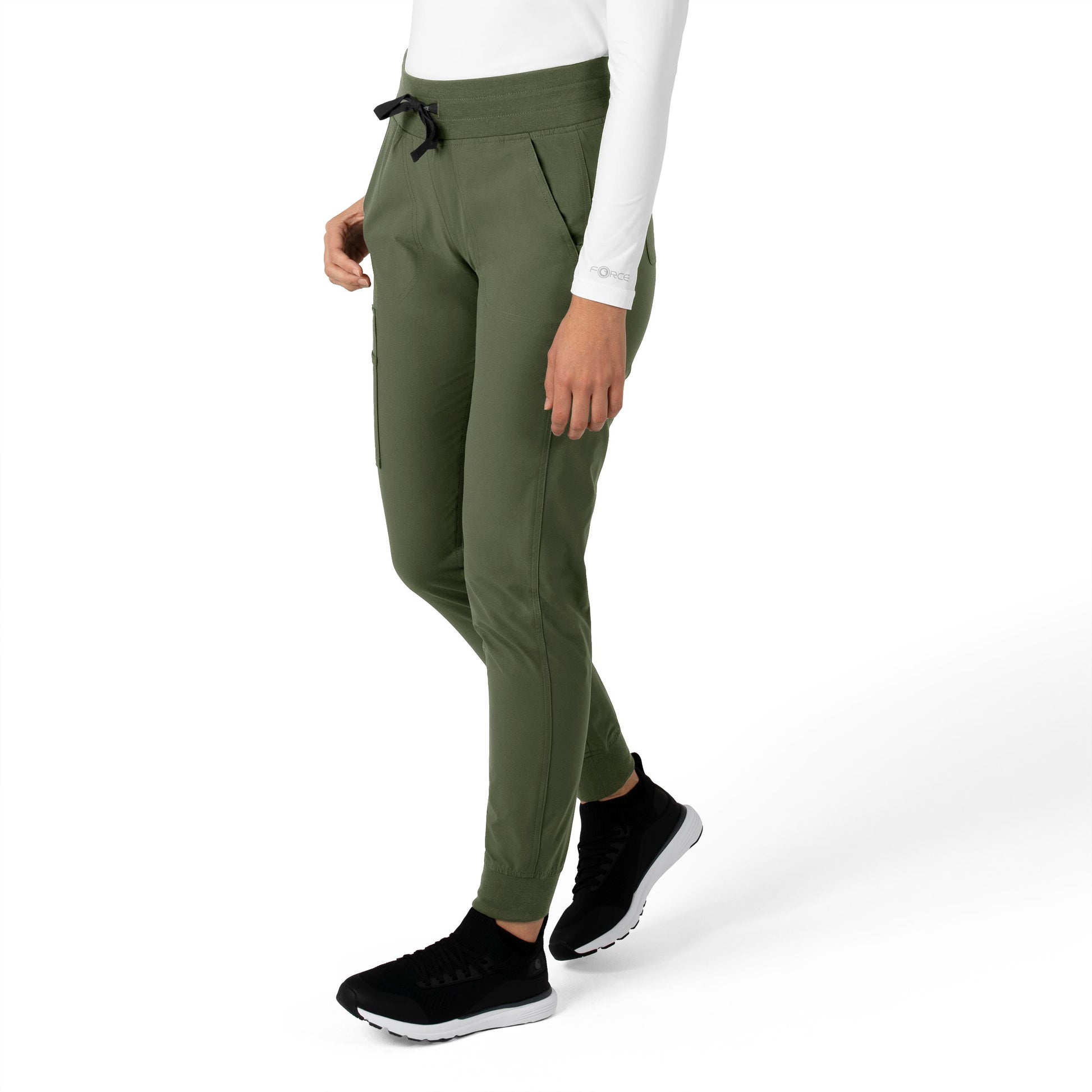 Force Essentials C51113 Jogger Scrub Pant Olive Model Image Left Side | Carhartt