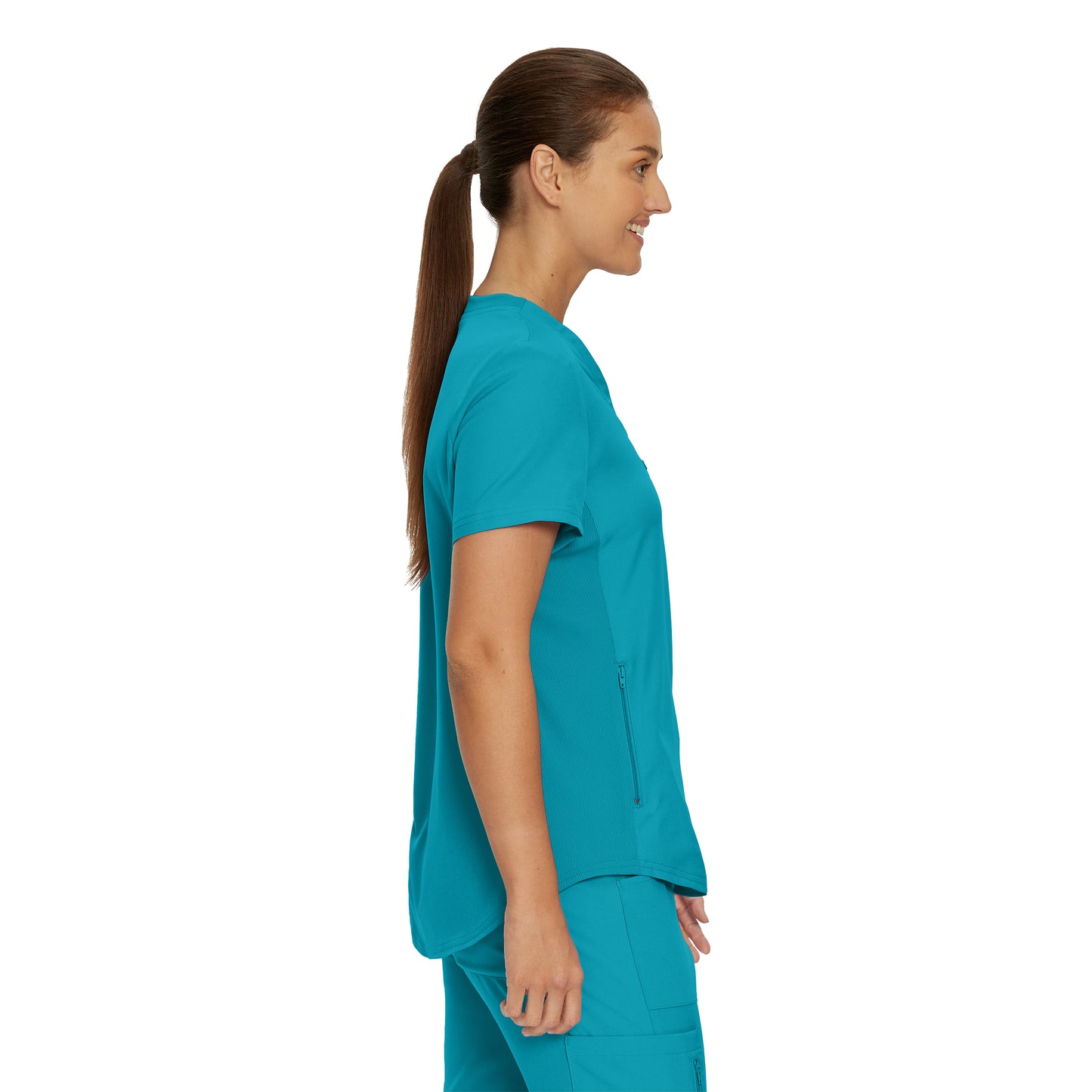 Forward LT101 Women's 2 Pocket V Neck Scrub Top Teal Image