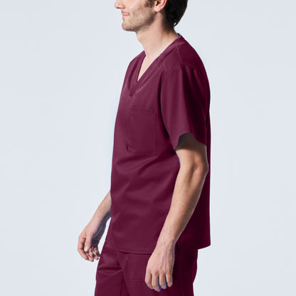 ProFlex LT108 Men's 2 Pocket V Neck Scrub Top Wine Image