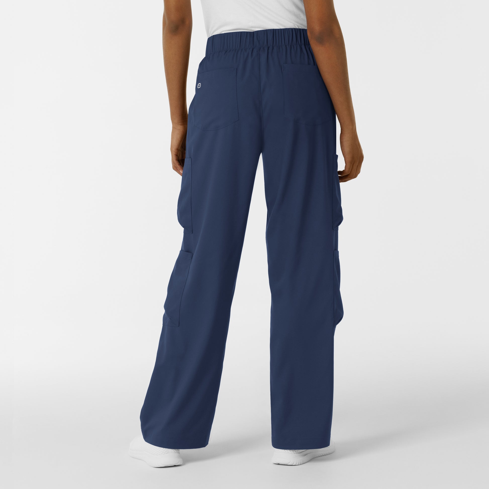 Boundless 5451 Women's Classic Wide Leg Cargo Scrub Pants Navy