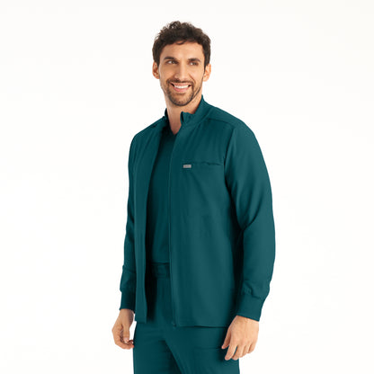 Forward LJ703 Men's 3 Pocket Scrub Jacket Caribbean Image