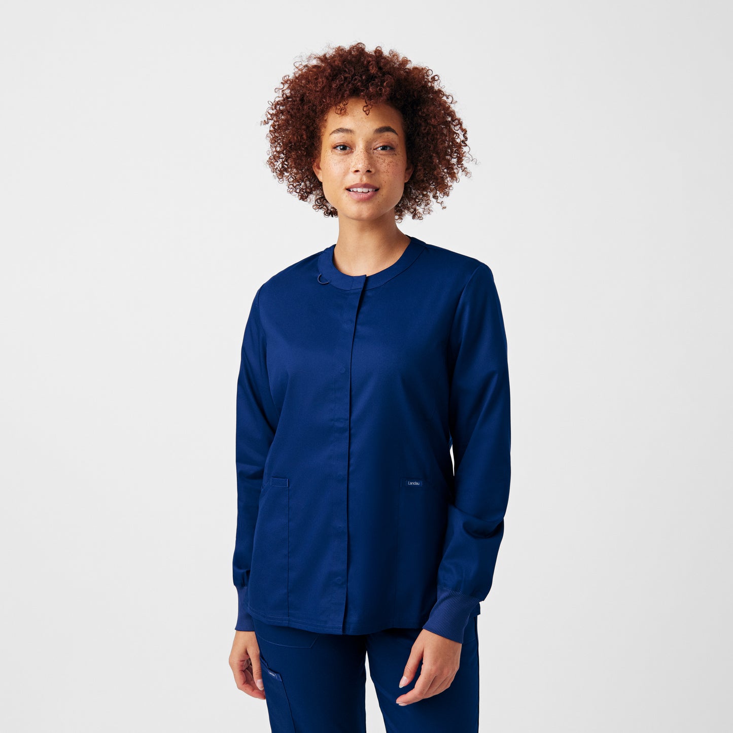 ProFlex LJ706 Women's 3 Pocket Scrub Jacket True Navy Image