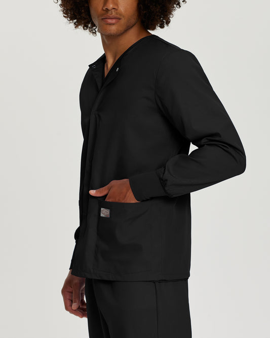 Scrub Zone 75231 Unisex 3 Pocket Warm Up Scrub Jacket Black Image