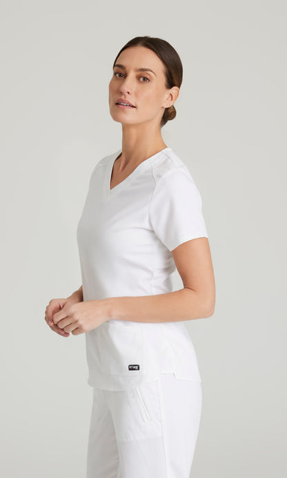 Grey's Anatomy Stretch GRST011 Emma Scrub Top White