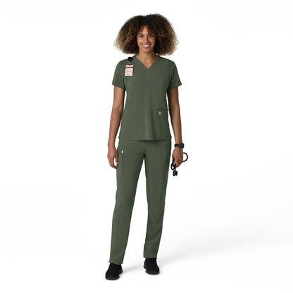 Force Cross-Flex C53210 Women's Straight Leg Cargo Scrub Pants Olive
