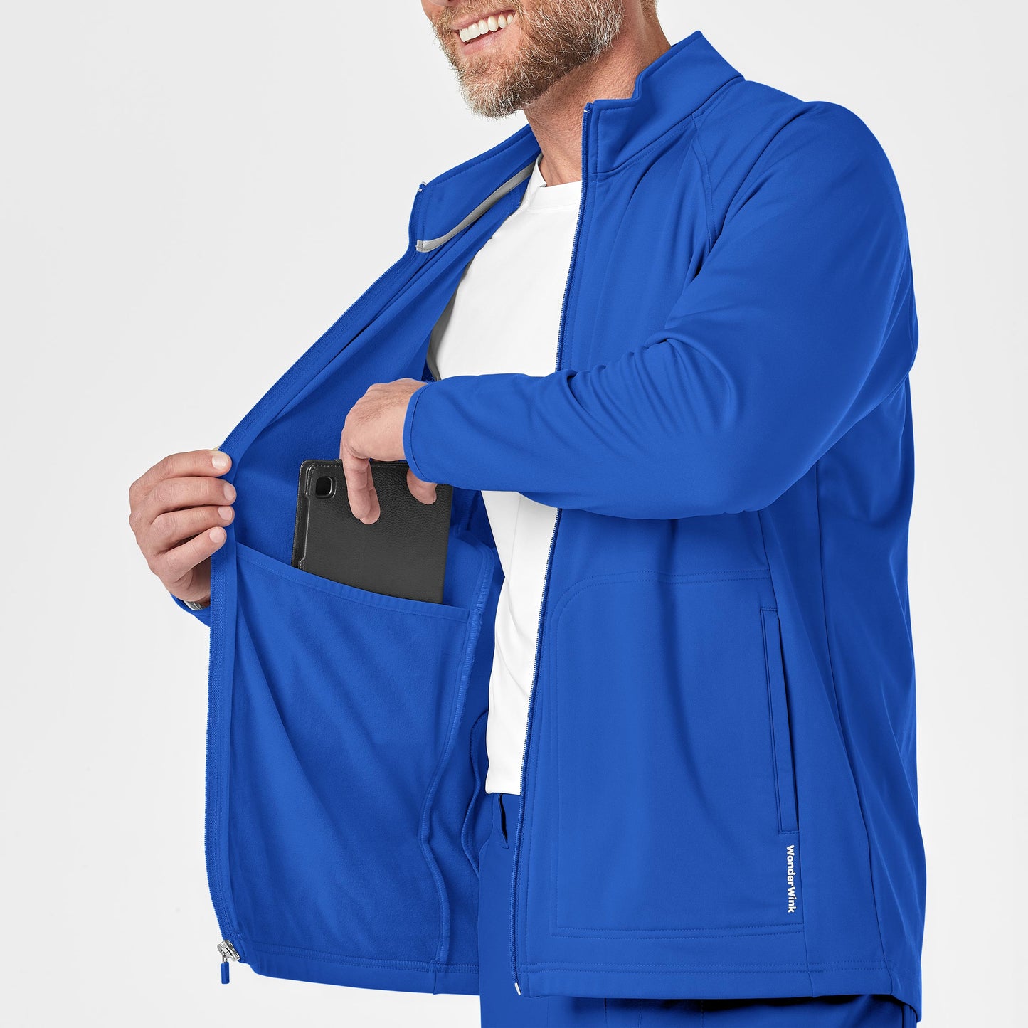 Layers 8309 Men's Fleece Full Zip Jacket Royal Model Image Alternate | Wink