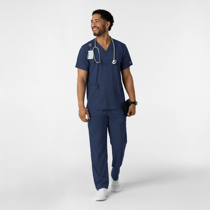 Boundless 6051 Unisex V-Neck Scrub Top Navy Model Image Alternate | Wink