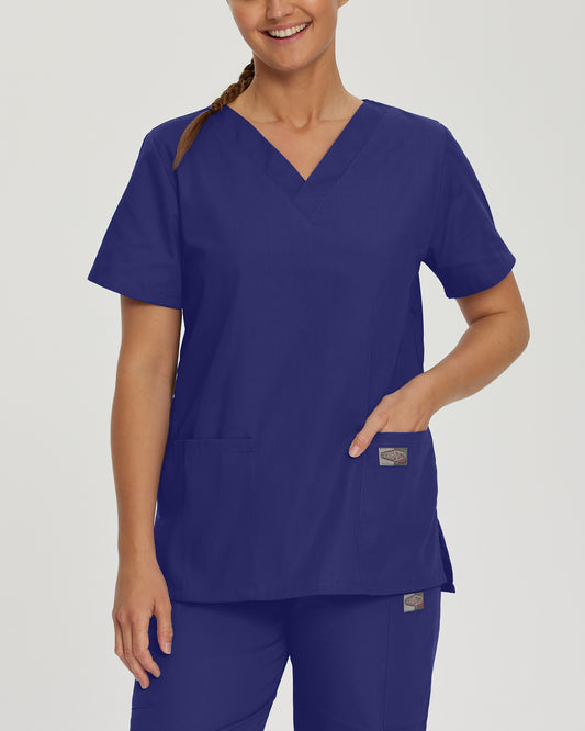 Scrub Zone 70221 Women's 3 Pocket V Neck Scrub Top Cobalt Image