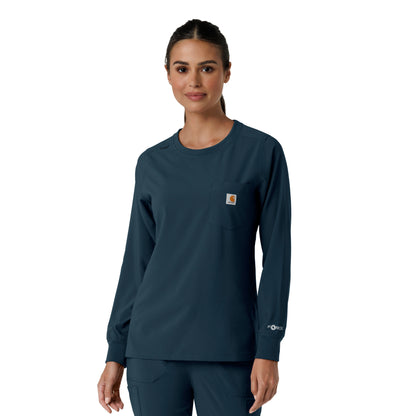 Force Cross-Flex C13610 Women's Crew Neck Long Sleeve Scrub Top Navy