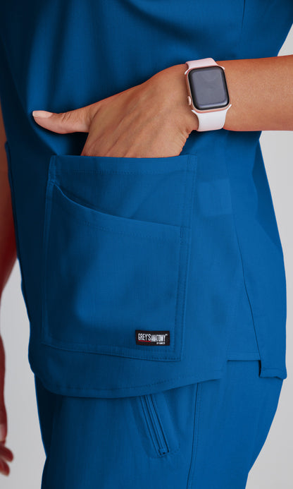 Grey's Anatomy Stretch GRST011 Emma Scrub Top New Royal