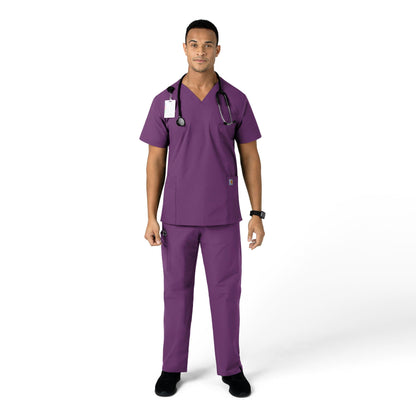 Force Essentials C55013 Unisex Elastic Waist Cargo Scrub Pants Eggplant Model Image Alternate | Carhartt