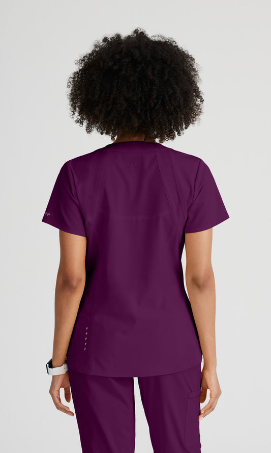 Barco One 5105 Racer Scrub Top Wine