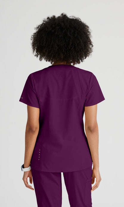 Barco One 5105 Racer Scrub Top Wine