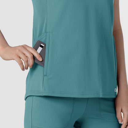 RENEW Knit 6259 Women's Flex-n-Reach V-Neck Raglan Scrub Top Vintage Teal