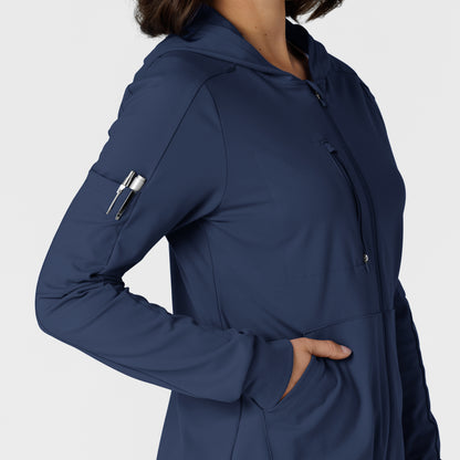 RENEW 8159 Knit Women’s Zip Hoodie Navy Model Image Alternate | Wink