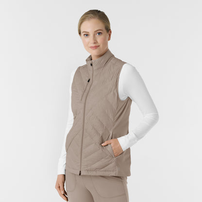 Layers 8277 Quilted Scrub Vest Haze Model Image Right Side | Wink