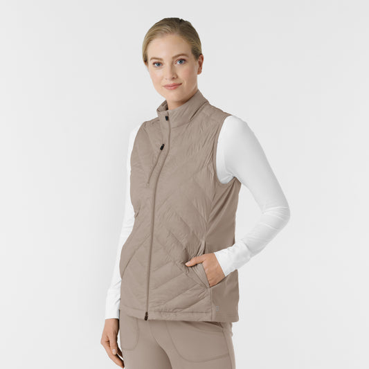 Layers 8277 Quilted Scrub Vest Haze Model Image Right Side | Wink