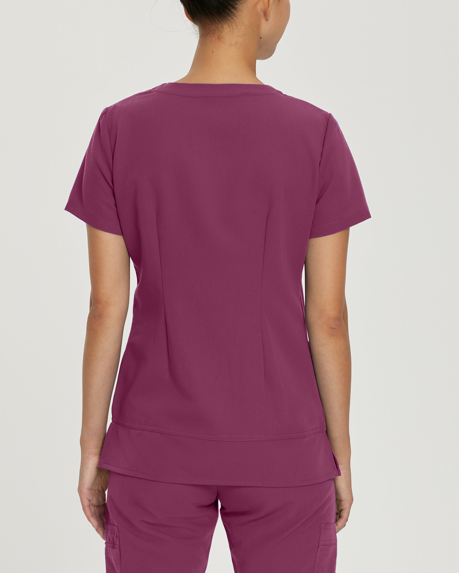 V-Tess 796 Women's 3 Pocket V Neck Scrub Top Raspberry Coulis Image