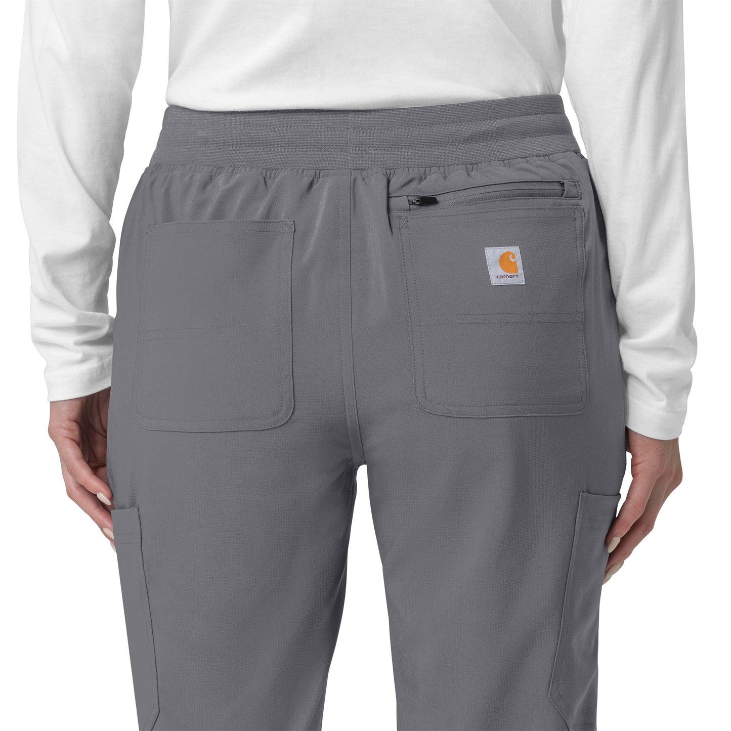 Force Cross-Flex C53110 Cargo Jogger Scrub Pants Pewter Model Image Alternate | Carhartt