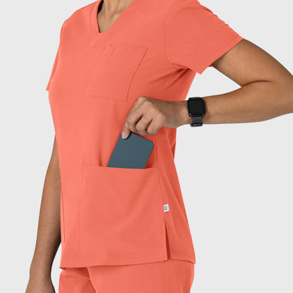 Nova 6132 Flex-n-Reach V-Neck Scrub Top Sugar Coral Model Image Alternate | Wink