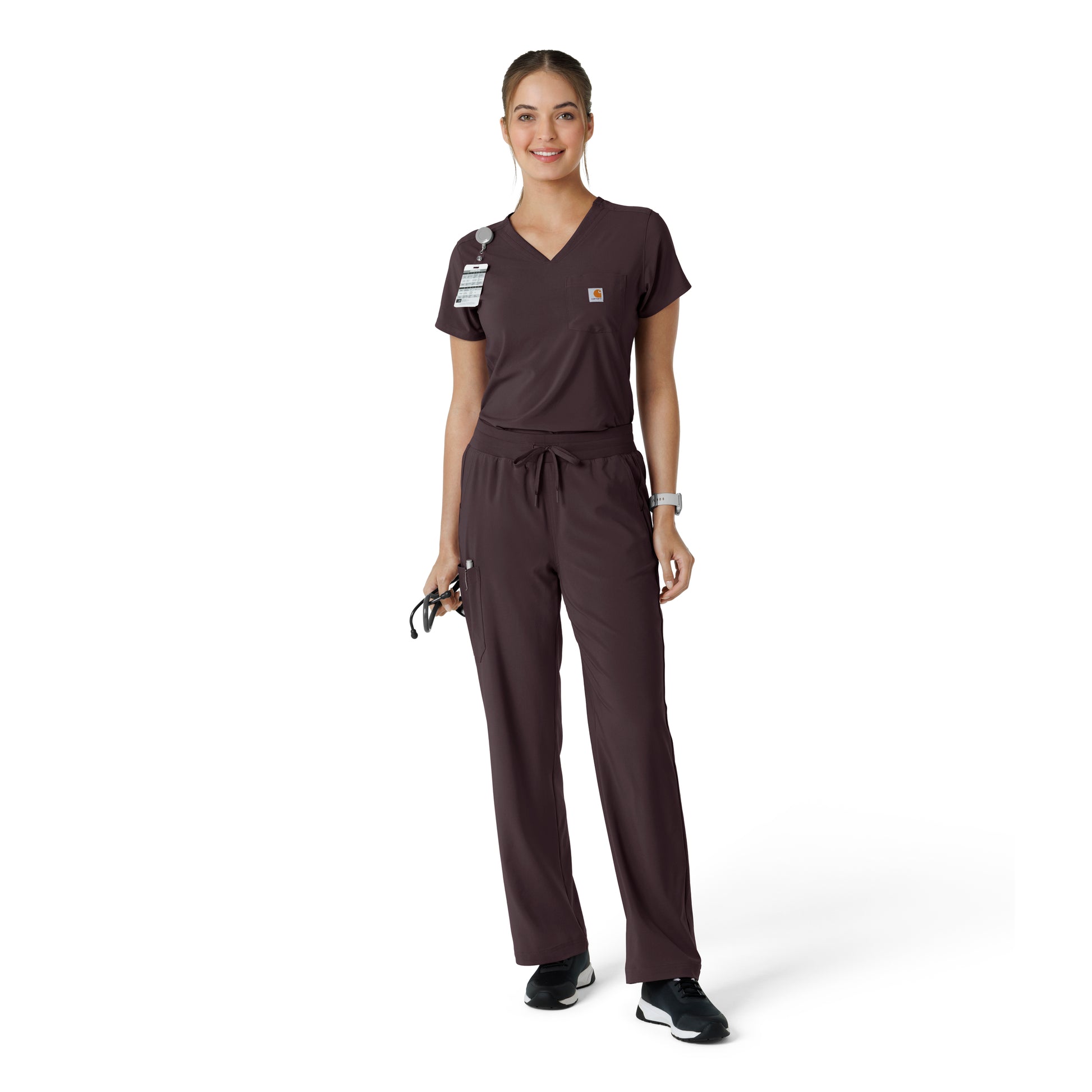 Force Cross-Flex C13410 Women's Tuck-In Scrub Top Dark Sepia