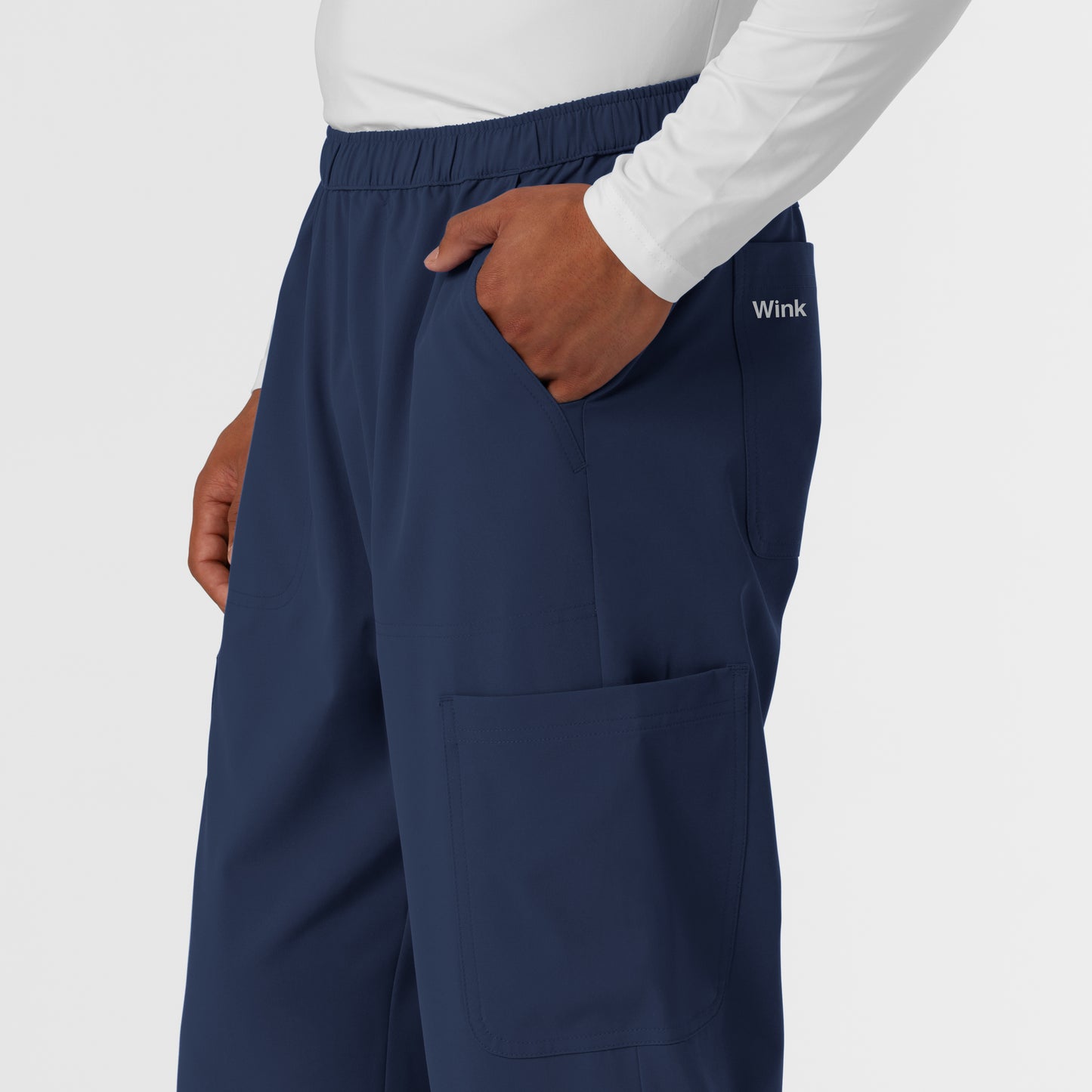 NURTUR 5380 Men's Straight Leg Cargo Scrub Pants Navy