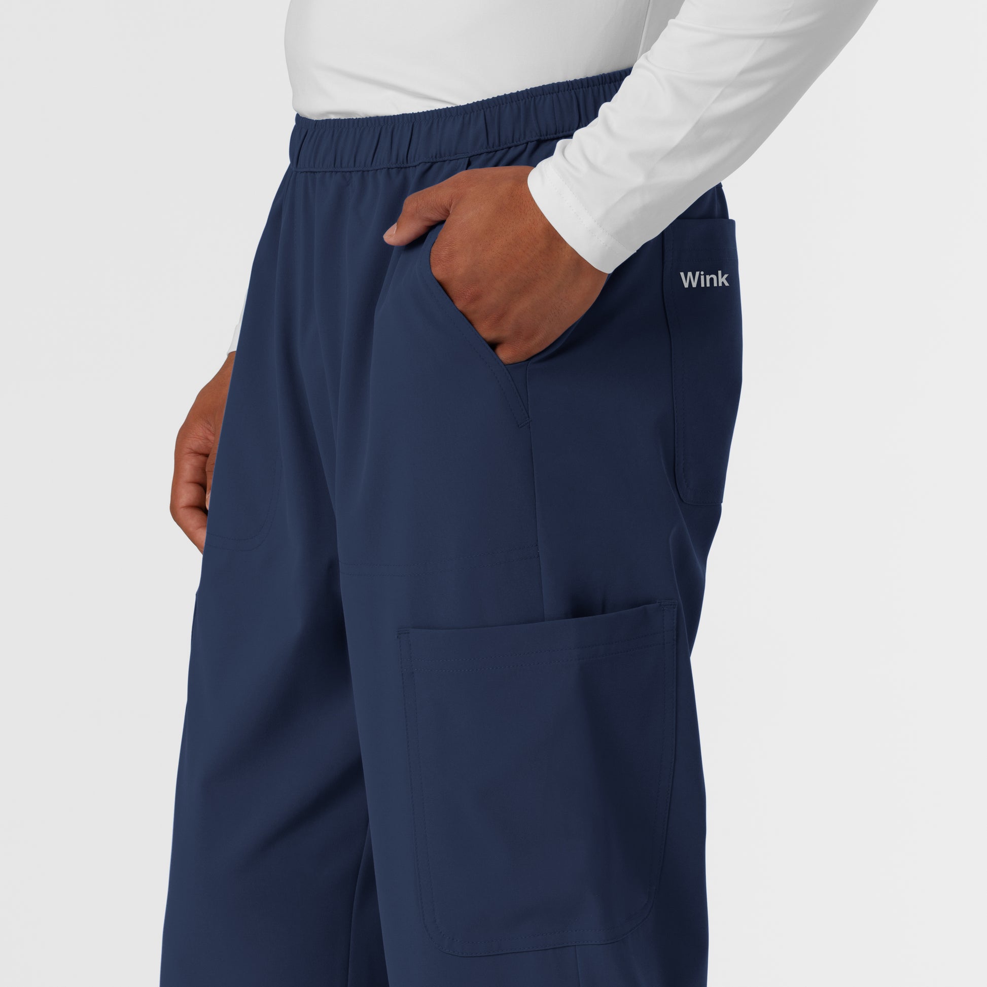 NURTUR 5380 Men's Straight Leg Cargo Scrub Pants Navy