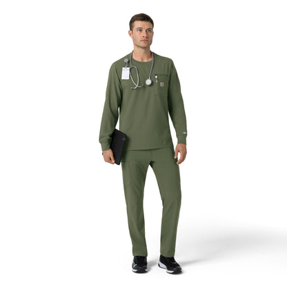 Force Cross-Flex C16610 Men's Crew Neck Long Sleeve Scrub Top Olive