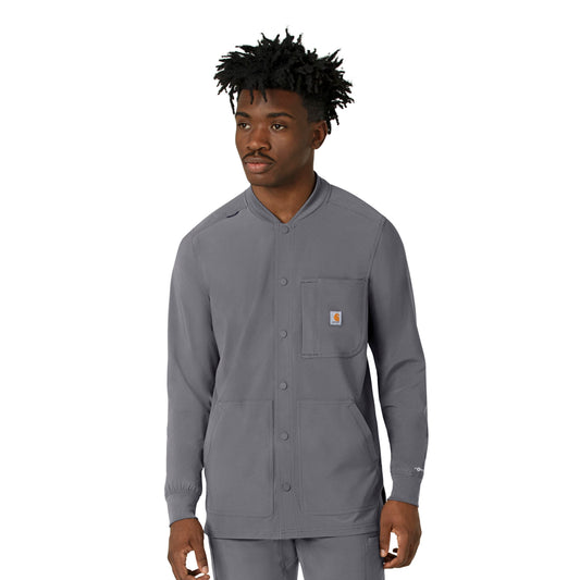 Force Cross-Flex C86210 Men's Shirt Jacket Pewter Model Image Right Side | Carhartt