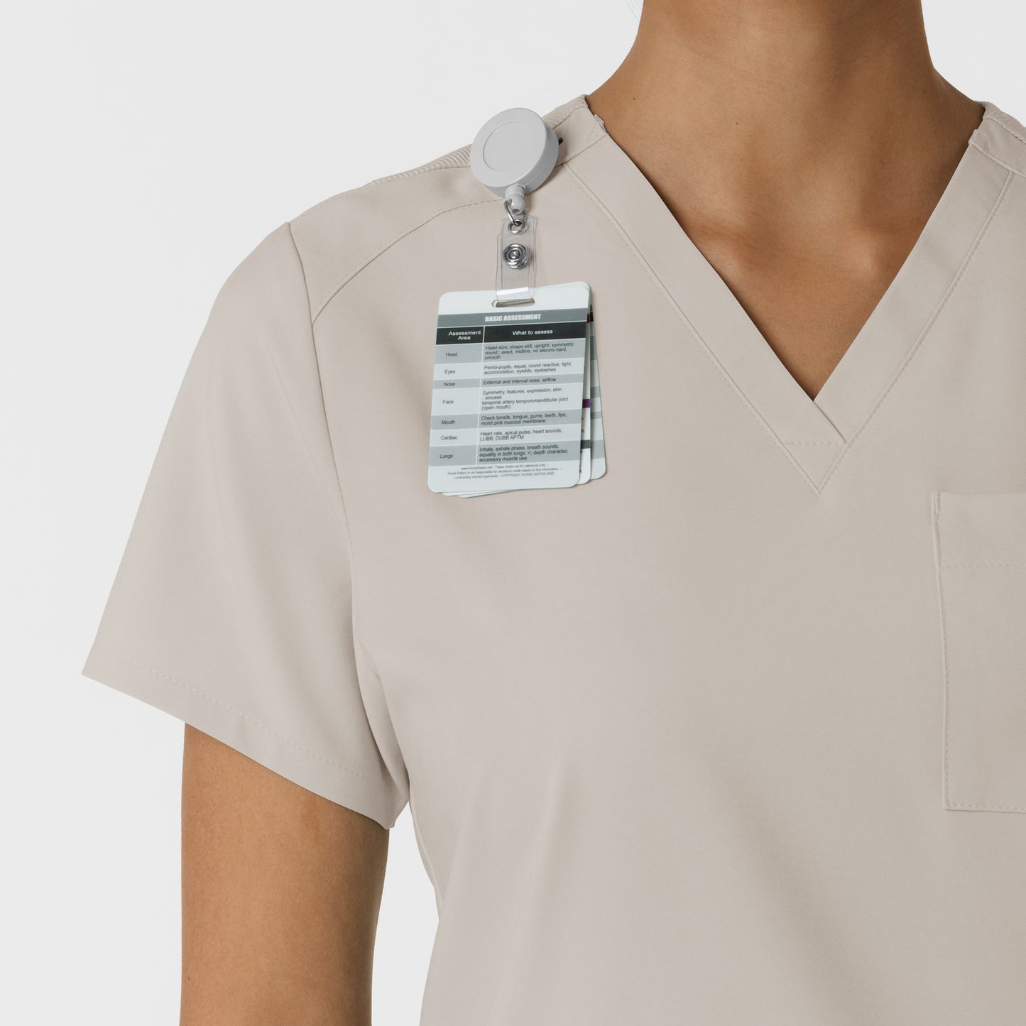 W123 6045 Flex-n-Reach V-Neck Scrub Top Cloud Model Image Alternate | Wink