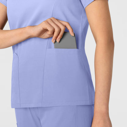 Boundless 6251 2-Pocket V-Neck Scrub Top Ceil Blue Model Image Alternate | Wink