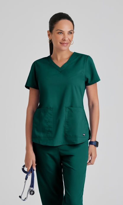 Grey's Anatomy 71166 Aubrey Scrub Top Hunter Green