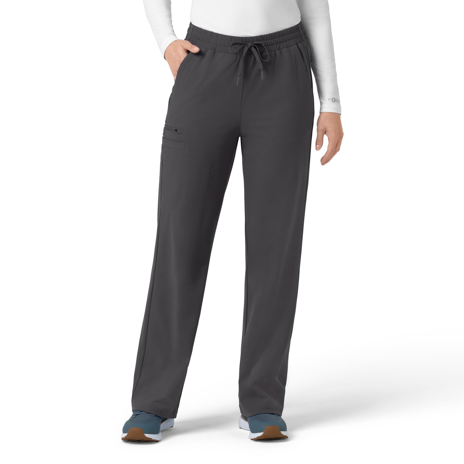 Force Cross-Flex C53190 Knit Women's Boot Cut Scrub Pants Pewter