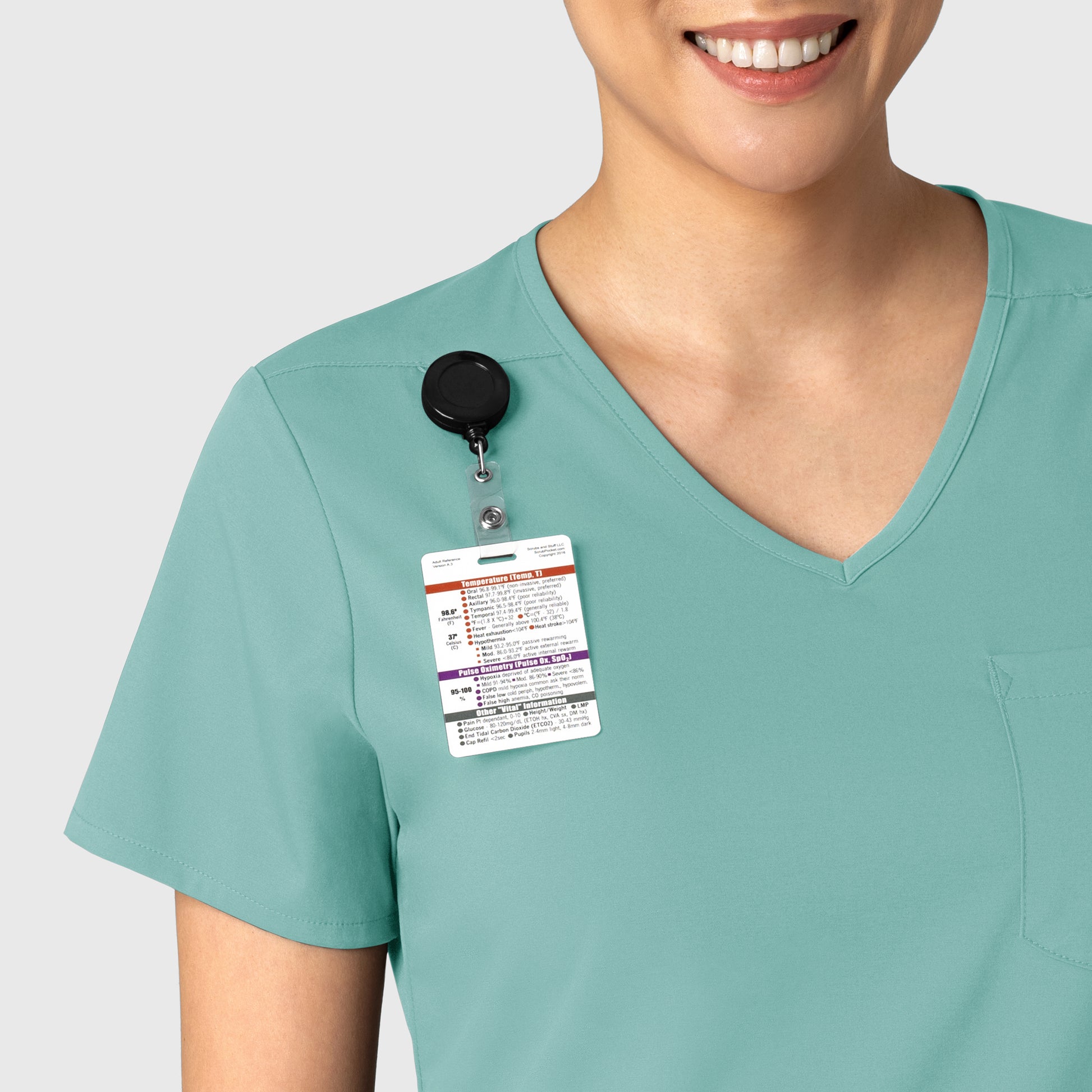 Boundless 6151 Tuck-In Scrub Top Turquoise Model Image Left Side | Wink