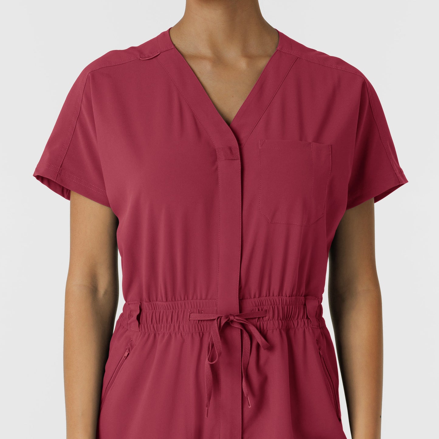 RENEW 3234 Women's Cargo Jogger Scrub Jumpsuit Ruby