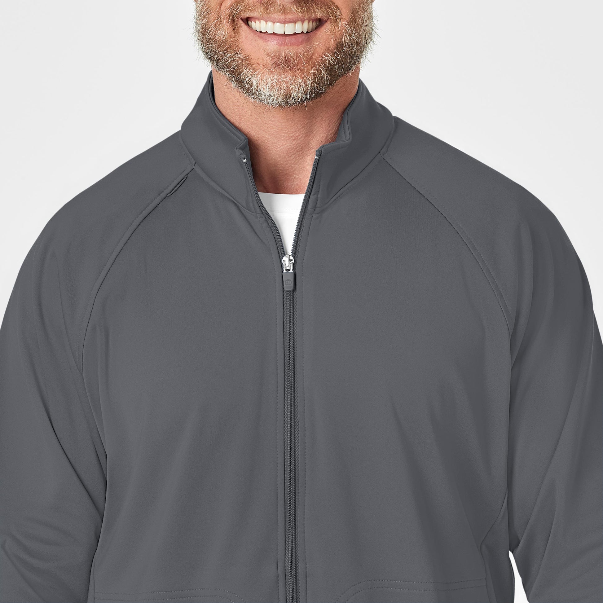 Layers 8309 Men's Fleece Full Zip Jacket Pewter Model Image Left Side | Wink