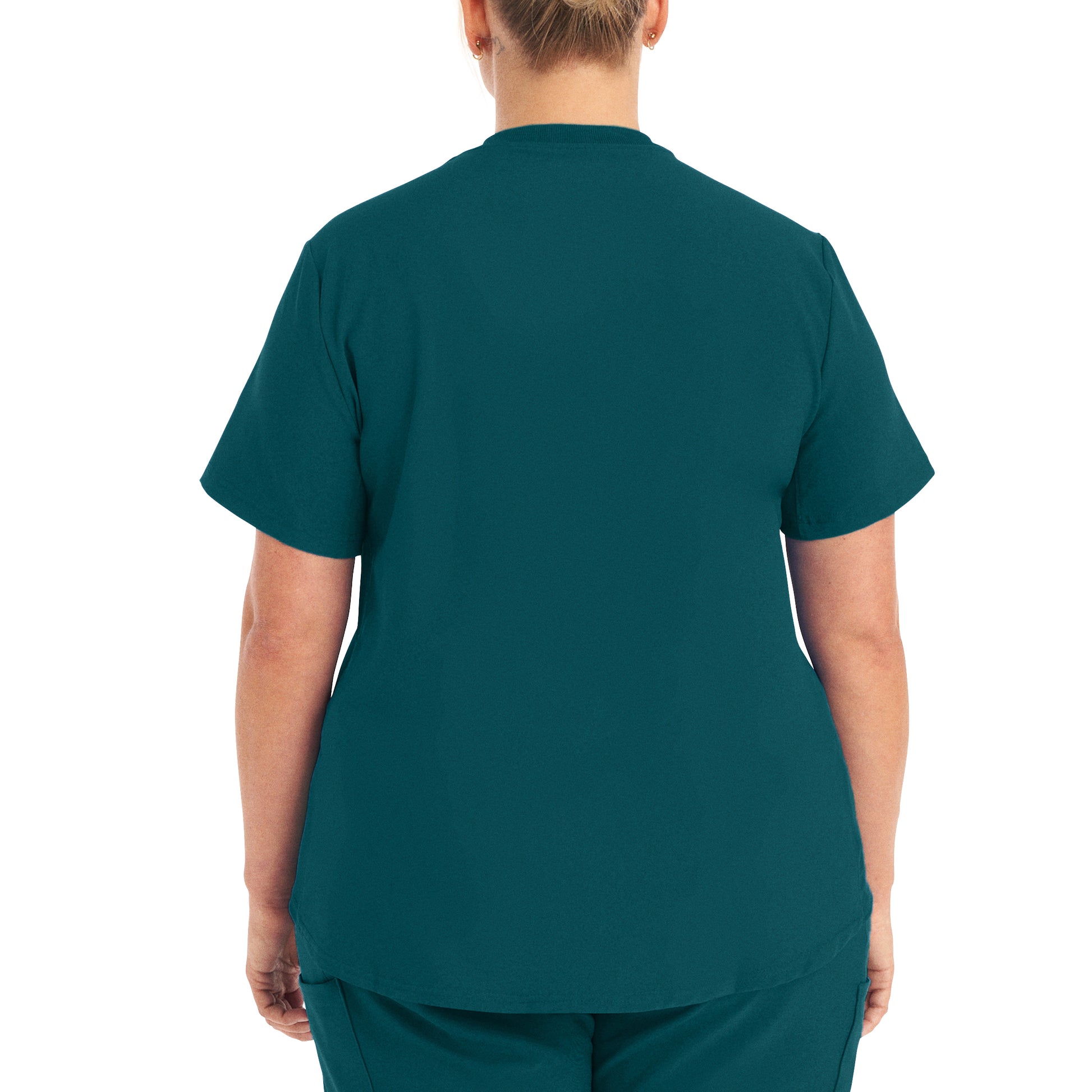 Forward LT101 Women's 2 Pocket V Neck Scrub Top Caribbean Image