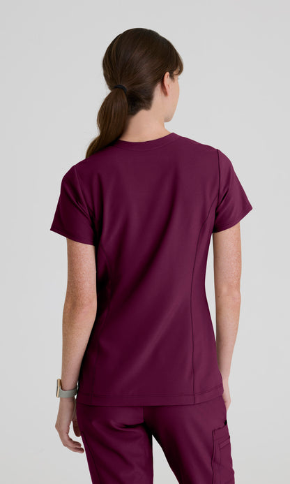 Grey's Anatomy Evolve GSST298 Women's Sky Top in Wine by Barco Model Image Back