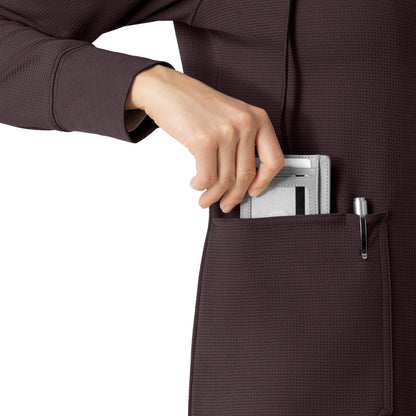 Layers C82008 Women's Full Zip Waffle Hoodie Dark Sepia