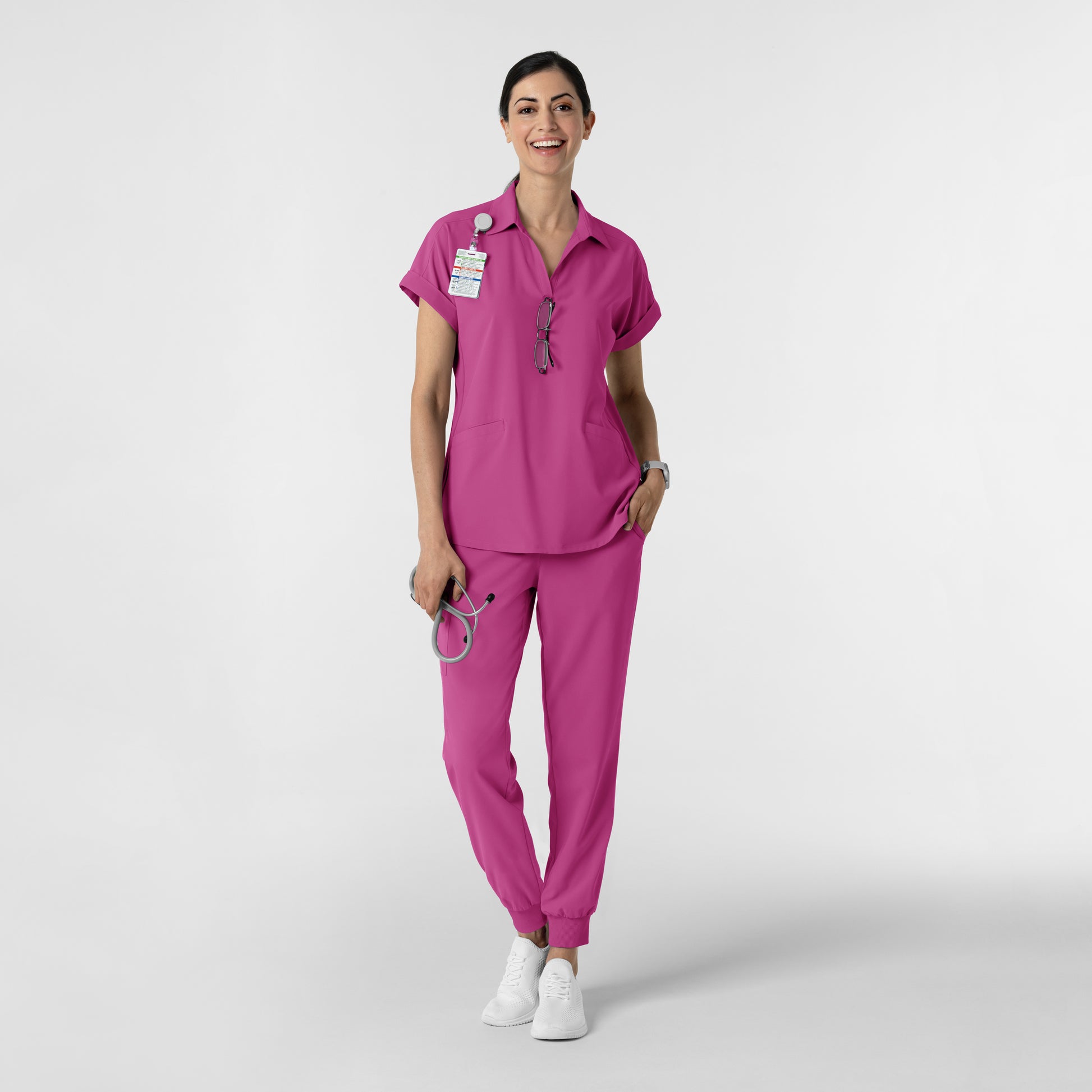 RENEW 5934 Jogger Scrub Pants Raspberry Model Image Alternate | Wink