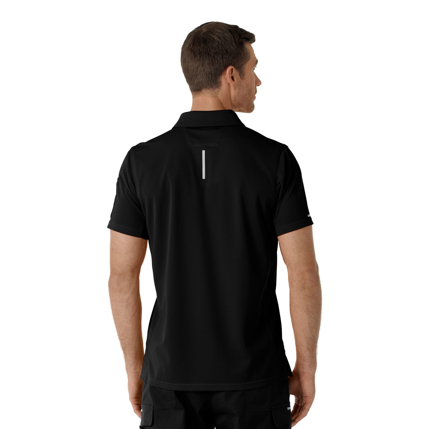 Rugged Flex C16119 Men's Lightweight Short Sleeve Polo Scrub Top Black