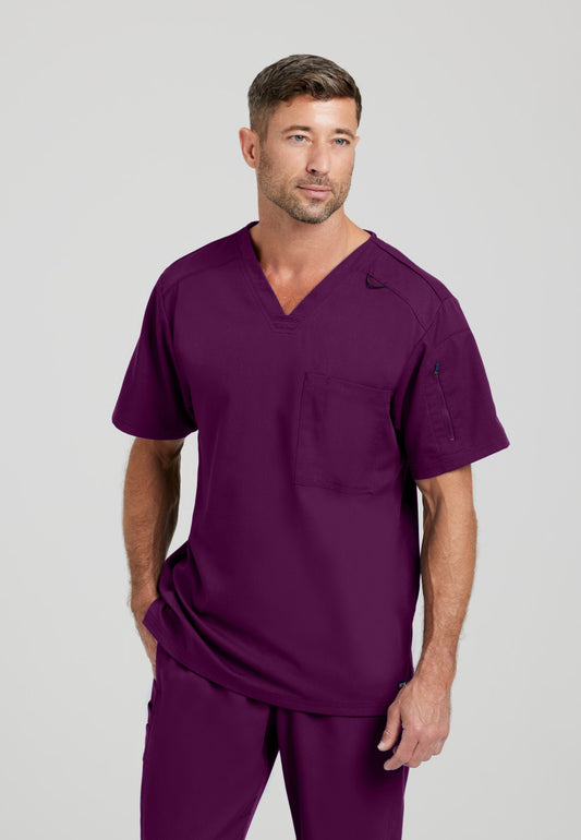 Greys Anatomy Stretch GRST079 Murphy Scrub Top Wine