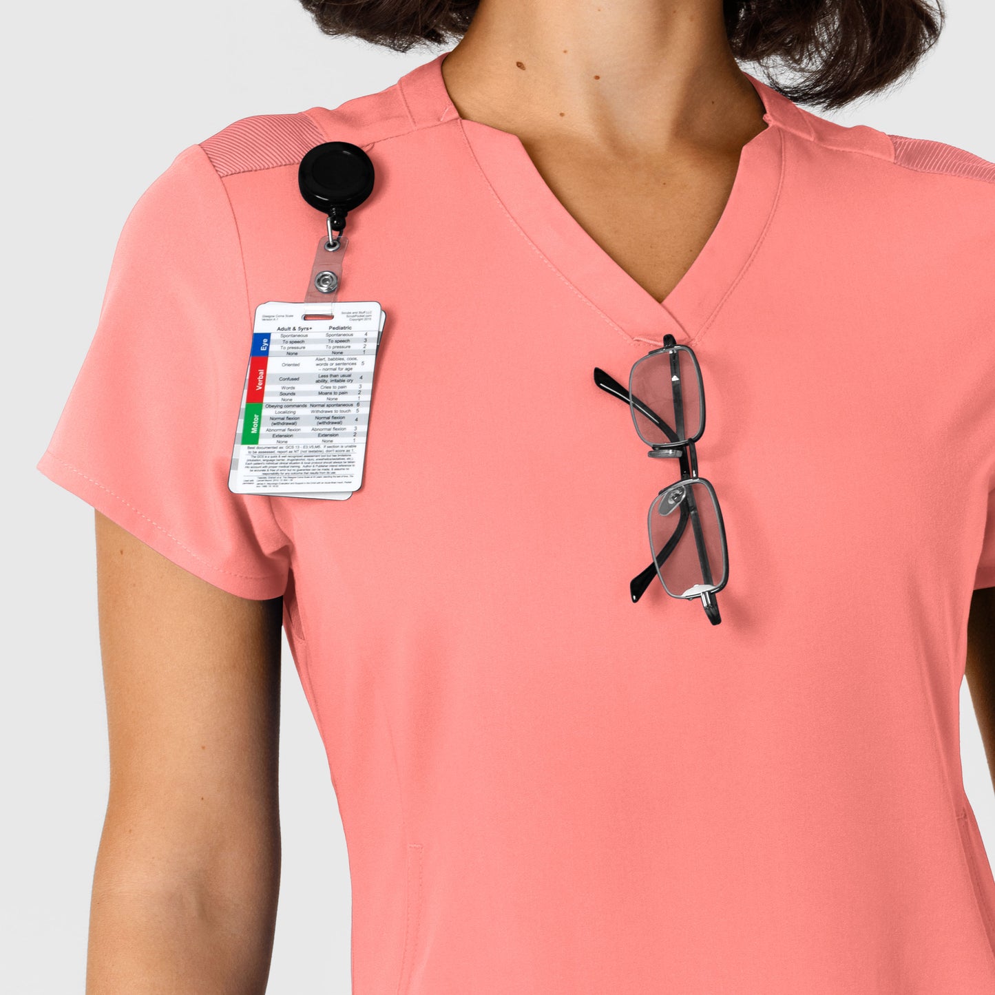 Nova 6432 Women's Flex-n-Reach Shoulder Panel V-Neck Scrub Top Paradise Pink