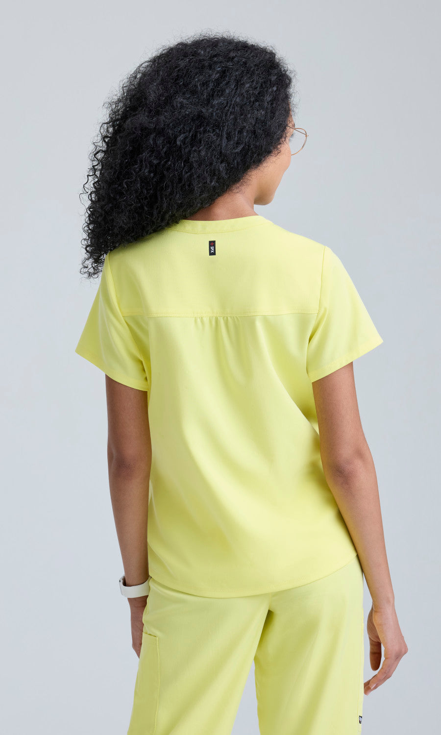 Grey's Anatomy Stretch GRST339 Irene Top Lemon Chiffon - back