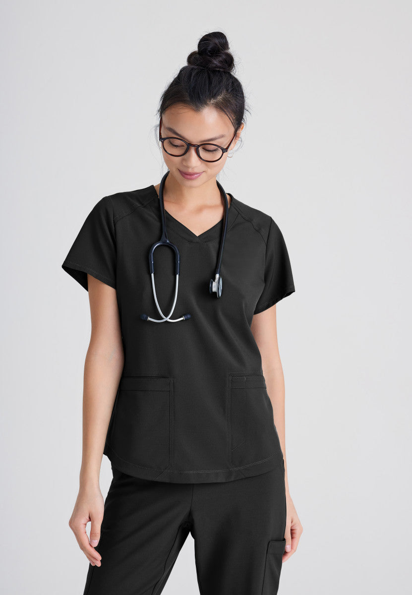 Greys Anatomy Evolve GSST180 Rhythm Scrub Top Black