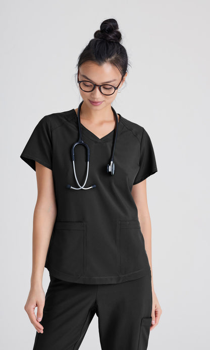 Grey's Anatomy Evolve GSST180 Rhythm Scrub Top Black